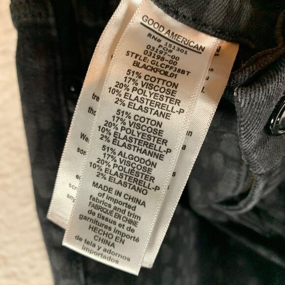 Good American Good Legs Crop Skinny Jeans Black Leopard Print Size 4 / 27 9035‎ - Picture 8 of 13